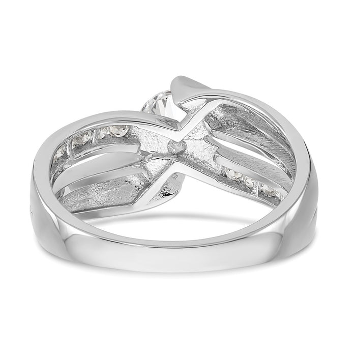 Buy Stylish 14K White Gold By-Pass Engagement Ring with 1/5 Carat Diamond-5