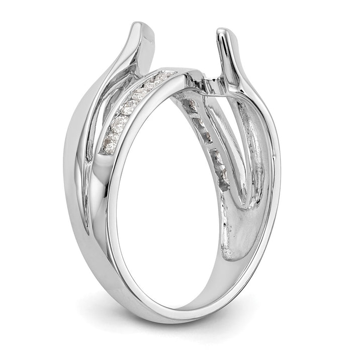 Buy Stylish 14K White Gold By-Pass Engagement Ring with 1/5 Carat Diamond-6