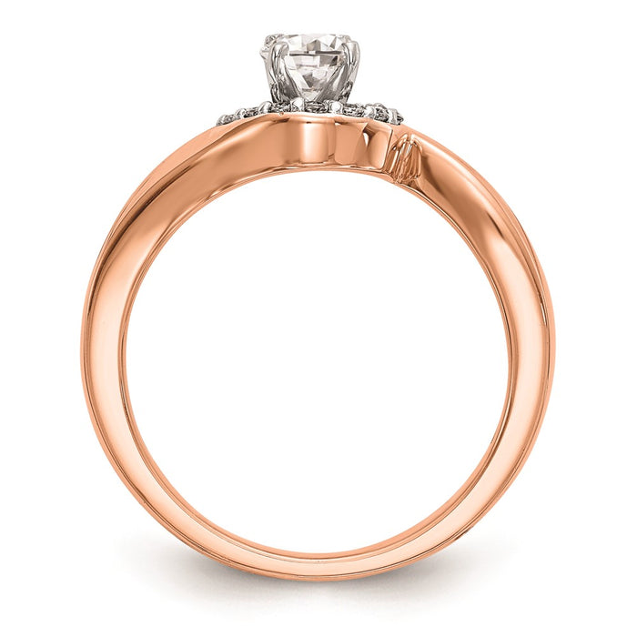 Buy Stylish 10K Rose Gold Bypass Engagement Ring with 1/20 Carat Diamond-2