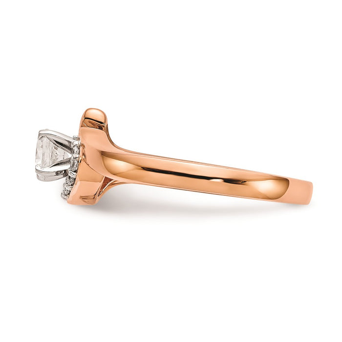 Buy Stylish 10K Rose Gold Bypass Engagement Ring with 1/20 Carat Diamond-3