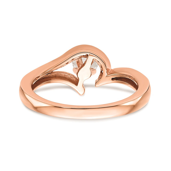 Buy Stylish 10K Rose Gold Bypass Engagement Ring with 1/20 Carat Diamond-5