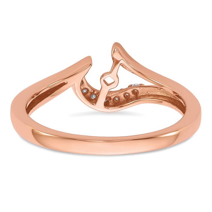 Exclusive 14K Rose Gold Bypass Engagement Ring with 1/20 Carat Diamonds-5
