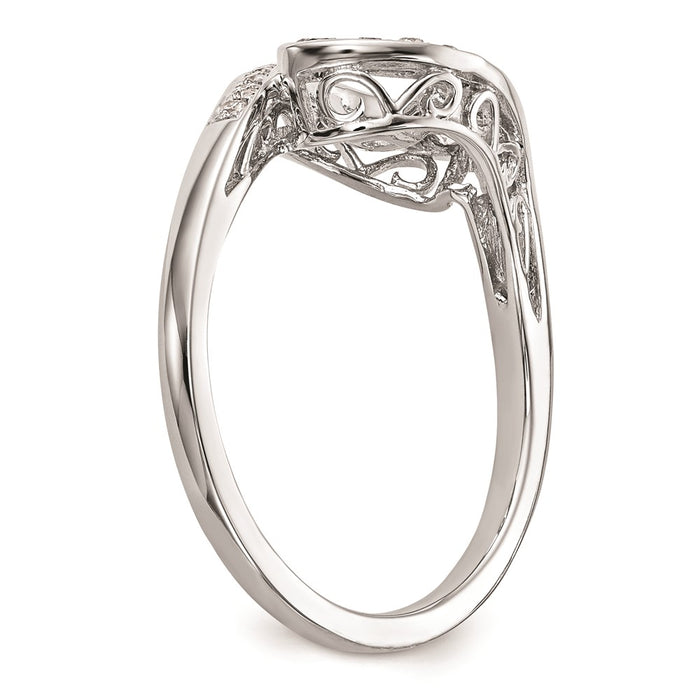 High-Quality 14K White Gold Bypass Engagement Ring Setting - Stylish Design-6