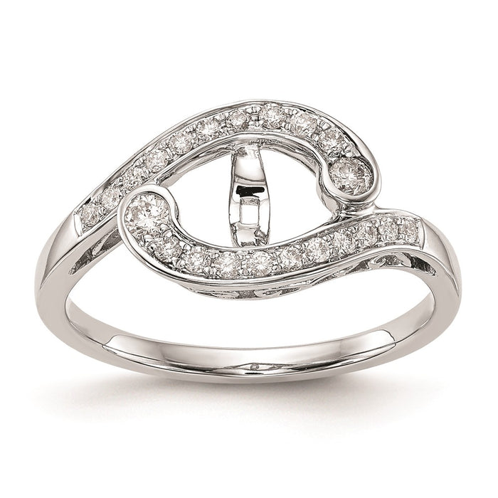 High-Quality 14K White Gold Bypass Engagement Ring Setting - Stylish Design-7