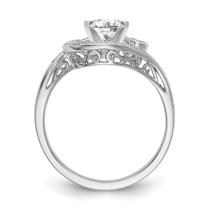 Buy 14K White Gold Bypass Engagement Ring - Stylish 1/4 Carat Diamond Semi-Mount-2