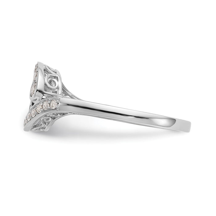 Buy 14K White Gold Bypass Engagement Ring - Stylish 1/4 Carat Diamond Semi-Mount-3
