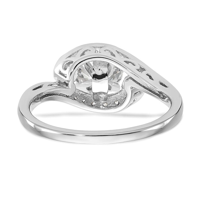 Buy 14K White Gold Bypass Engagement Ring - Stylish 1/4 Carat Diamond Semi-Mount-5