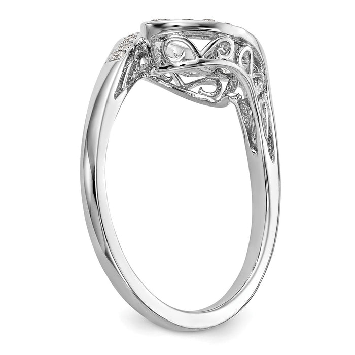 Buy 14K White Gold Bypass Engagement Ring - Stylish 1/4 Carat Diamond Semi-Mount-6