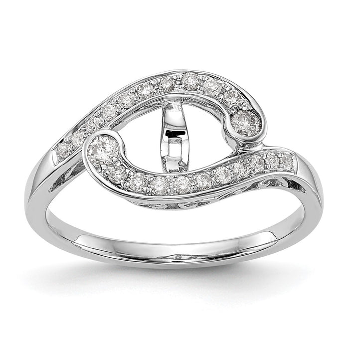 Buy 14K White Gold Bypass Engagement Ring - Stylish 1/4 Carat Diamond Semi-Mount-7