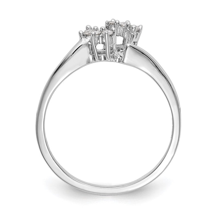 Buy 14K White Gold Contoured Wedding Band with 1/20 Carat Diamond Accents - Stylish!-2