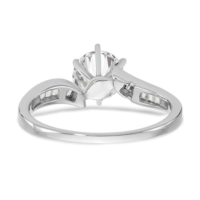 Buy Stylish 14K White Gold Bypass Engagement Ring with 1/8 Carat Diamonds-5