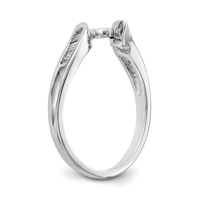 Buy Stylish 14K White Gold Bypass Engagement Ring with 1/8 Carat Diamonds-6