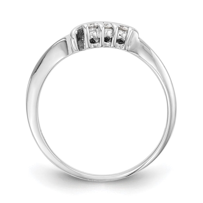 Buy Stylish 14K White Gold Wedding Band with 1/20 Carat Diamonds - Affordable!-2
