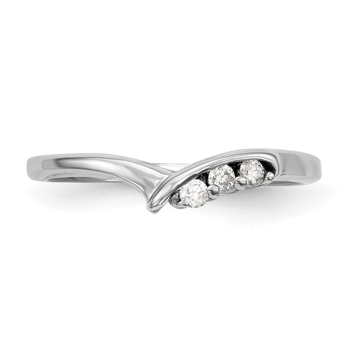 Buy Stylish 14K White Gold Wedding Band with 1/20 Carat Diamonds - Affordable!-4