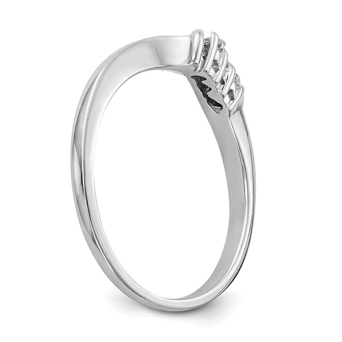 Buy Stylish 14K White Gold Wedding Band with 1/20 Carat Diamonds - Affordable!-6