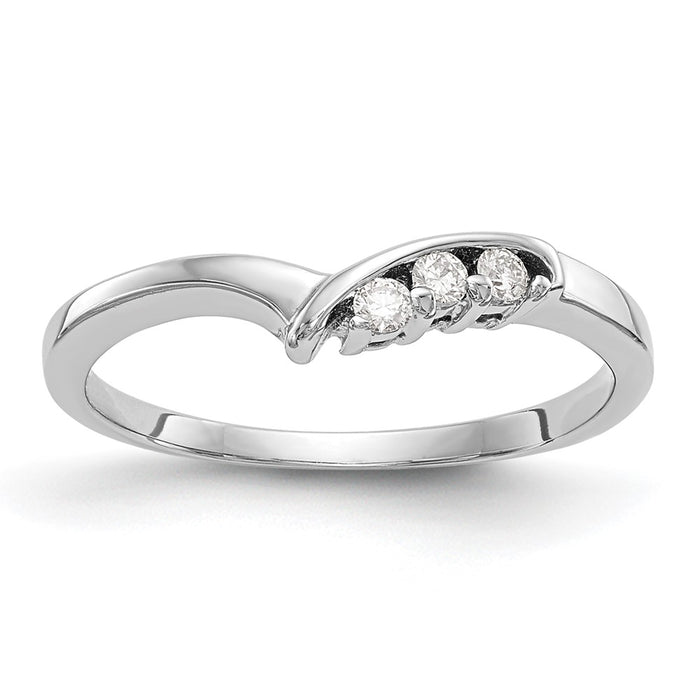 Buy Stylish 14K White Gold Wedding Band with 1/20 Carat Diamonds - Affordable!-1