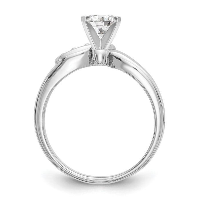 Buy Stylish 14K White Gold Bypass Engagement Ring with 1/20 Carat Diamond-2