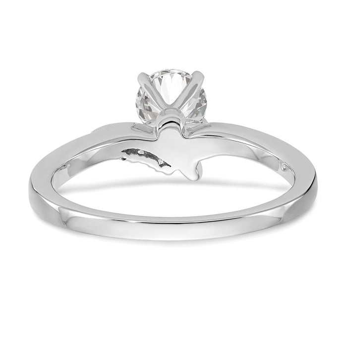 Buy Stylish 14K White Gold Bypass Engagement Ring with 1/20 Carat Diamond-5
