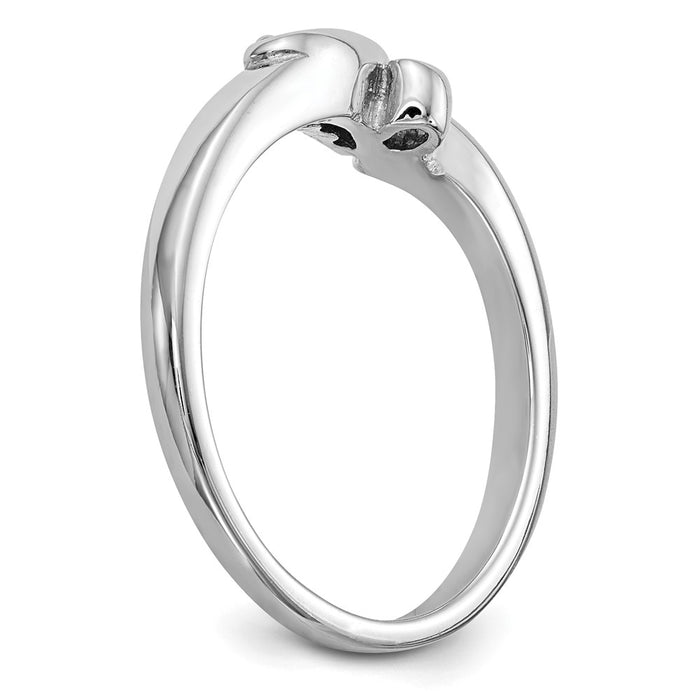 Buy Stylish 14K White Gold Bypass Engagement Ring with 1/20 Carat Diamond-6