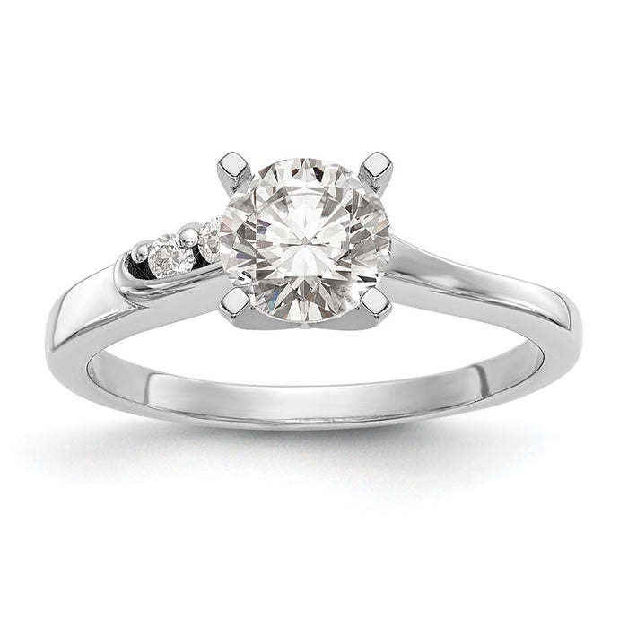 Buy Stylish 14K White Gold Bypass Engagement Ring with 1/20 Carat Diamond-1