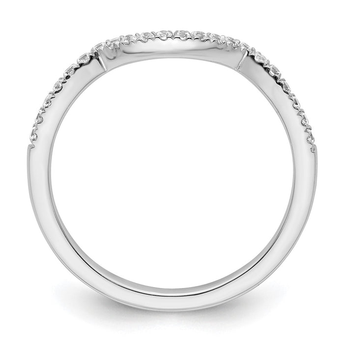 Order Stylish 14K White Gold Contoured Wedding Band with 1/6 Carat Diamond-2