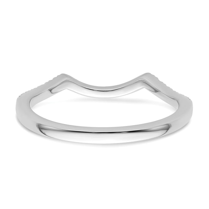 Order Stylish 14K White Gold Contoured Wedding Band with 1/6 Carat Diamond-5
