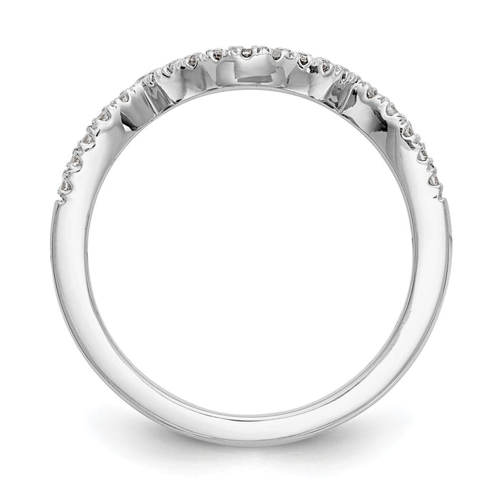 Buy Stylish 14K White Gold Wedding Band with 1/5 Carat Diamond Accents-2