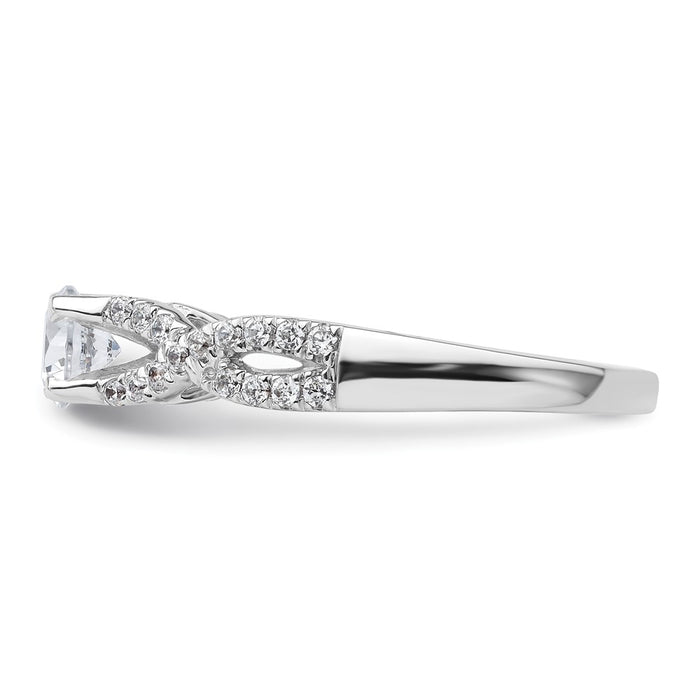 Buy Exclusive 14K White Gold Criss-Cross Engagement Ring, 1/4 Carat Diamond Setting-3