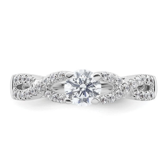Buy Exclusive 14K White Gold Criss-Cross Engagement Ring, 1/4 Carat Diamond Setting-4