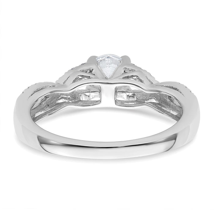 Buy Exclusive 14K White Gold Criss-Cross Engagement Ring, 1/4 Carat Diamond Setting-5
