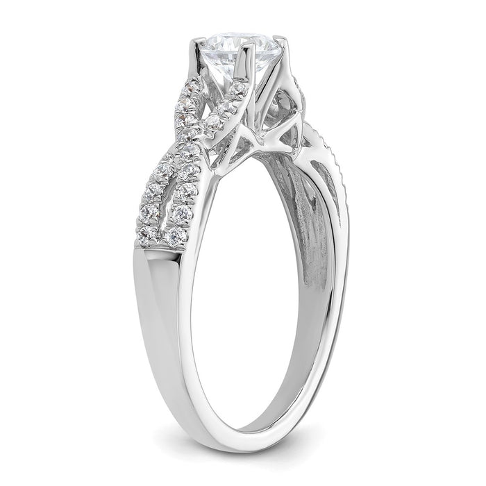 Buy Exclusive 14K White Gold Criss-Cross Engagement Ring, 1/4 Carat Diamond Setting-6