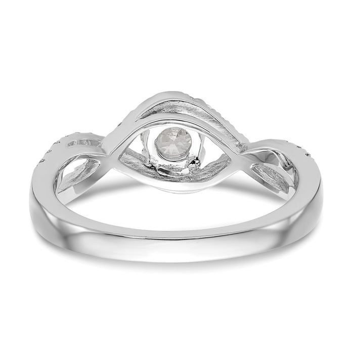 Buy 14K White Gold Criss-Cross Engagement Ring, 1/2 Carat Center, Stylish Value!-5