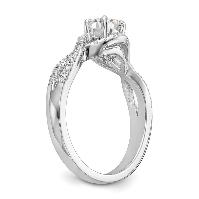 Buy 14K White Gold Criss-Cross Engagement Ring, 1/2 Carat Center, Stylish Value!-6