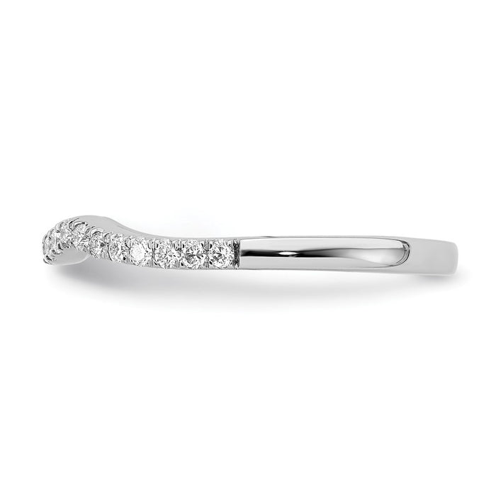 Buy Stylish 14K White Gold Contoured Wedding Band with 1/5 Carat Diamonds-3