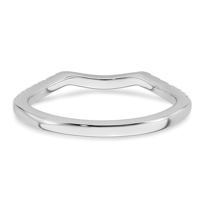 Buy Stylish 14K White Gold Contoured Wedding Band with 1/5 Carat Diamonds-5