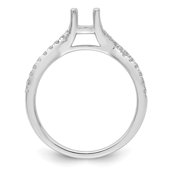 Buy Exclusive 14K White Gold Criss-Cross Engagement Ring, 1/2 Carat Center & 1/3 Carat Accents-2