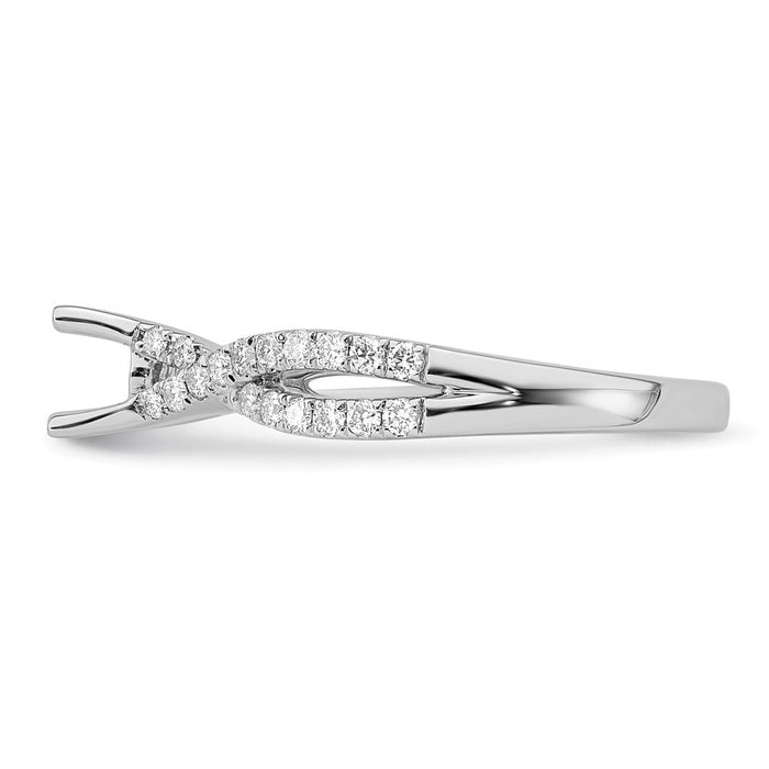 Buy Exclusive 14K White Gold Criss-Cross Engagement Ring, 1/2 Carat Center & 1/3 Carat Accents-3