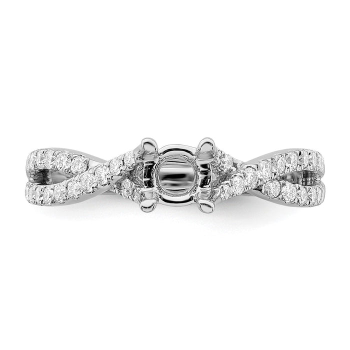 Buy Exclusive 14K White Gold Criss-Cross Engagement Ring, 1/2 Carat Center & 1/3 Carat Accents-4