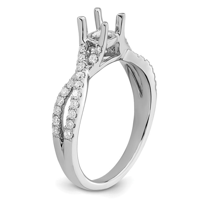 Buy Exclusive 14K White Gold Criss-Cross Engagement Ring, 1/2 Carat Center & 1/3 Carat Accents-6