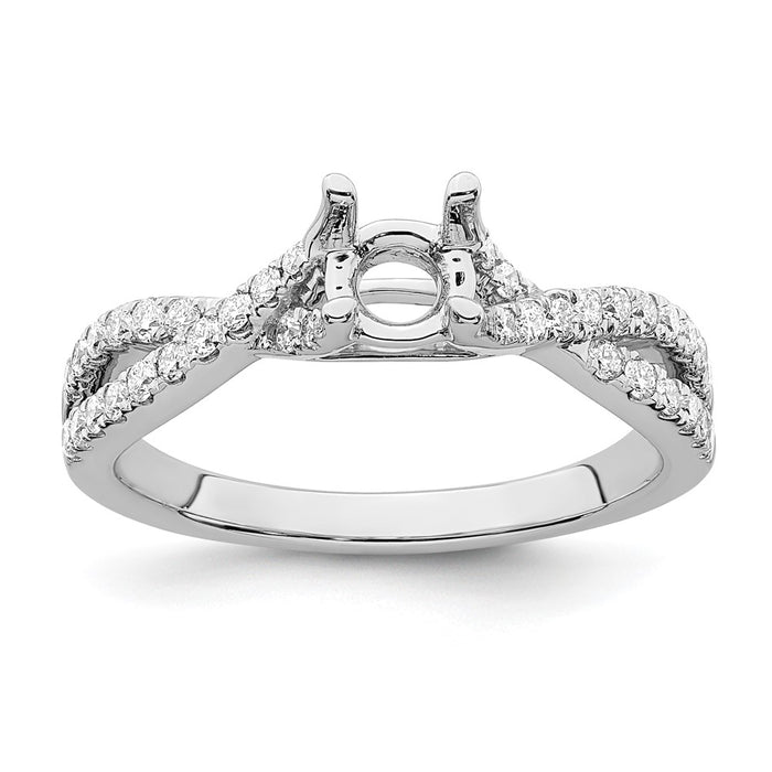 Buy Exclusive 14K White Gold Criss-Cross Engagement Ring, 1/2 Carat Center & 1/3 Carat Accents-7