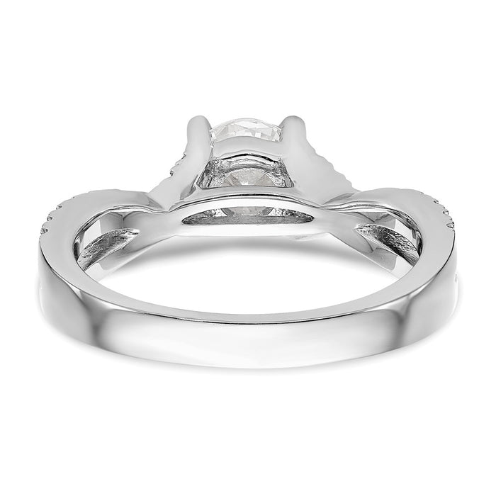 Buy Stylish 14K White Gold Criss-Cross Semi-Mount Ring, 3/4 Carat Center-5