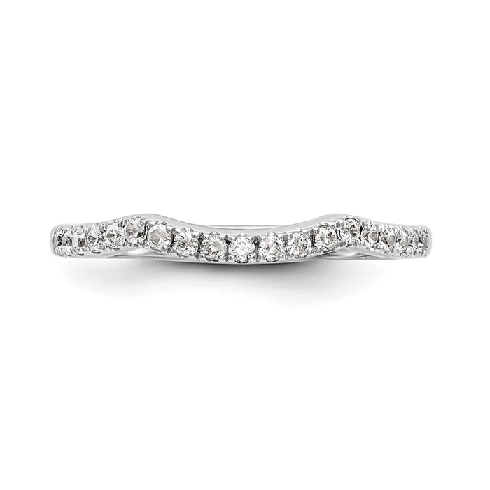 Buy Designer 14K White Gold 1/4 Carat Diamond Contoured Wedding Band - Luxury Style-4