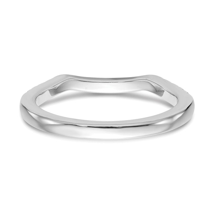 Buy Designer 14K White Gold 1/4 Carat Diamond Contoured Wedding Band - Luxury Style-5