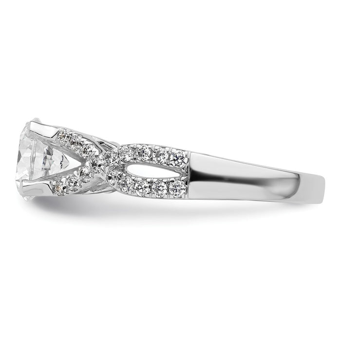 Buy Exclusive 14K White Gold Criss-Cross Engagement Ring, 1.5 Carat Center & Accents-3