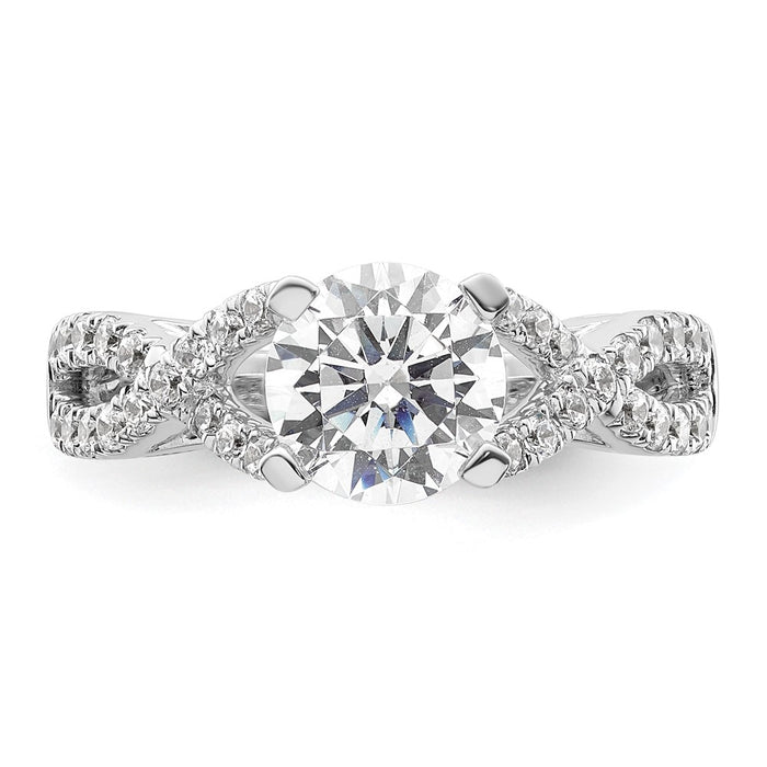Buy Exclusive 14K White Gold Criss-Cross Engagement Ring, 1.5 Carat Center & Accents-4