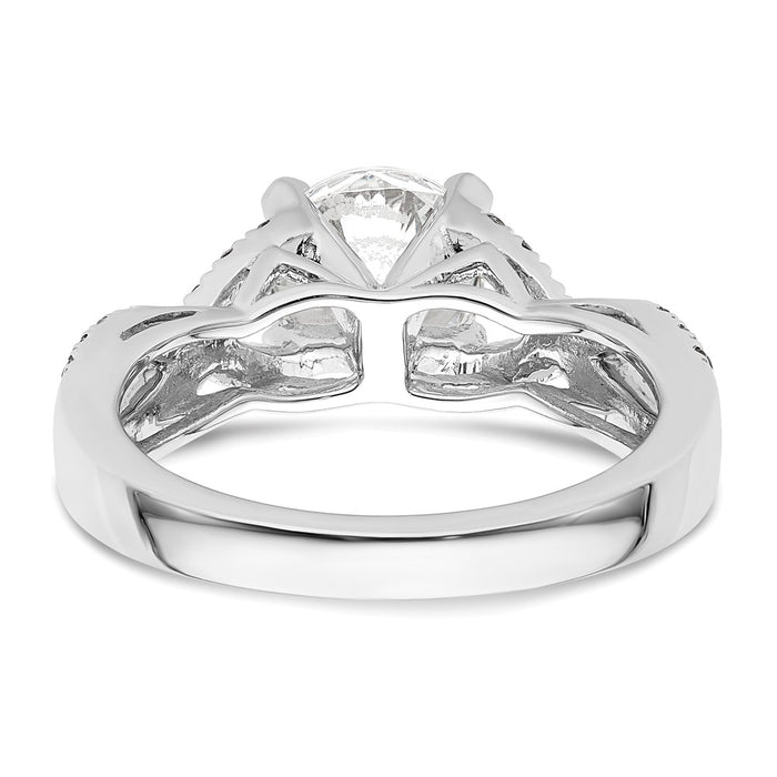 Buy Exclusive 14K White Gold Criss-Cross Engagement Ring, 1.5 Carat Center & Accents-5