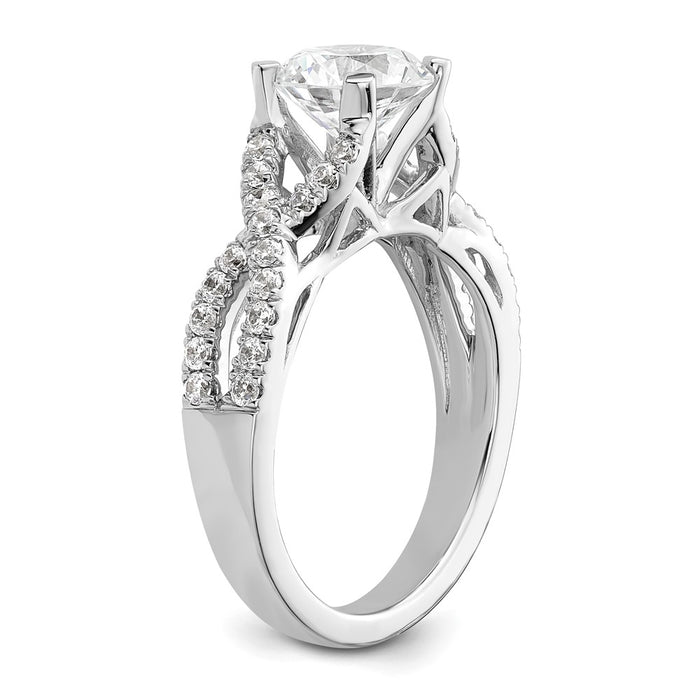 Buy Exclusive 14K White Gold Criss-Cross Engagement Ring, 1.5 Carat Center & Accents-6
