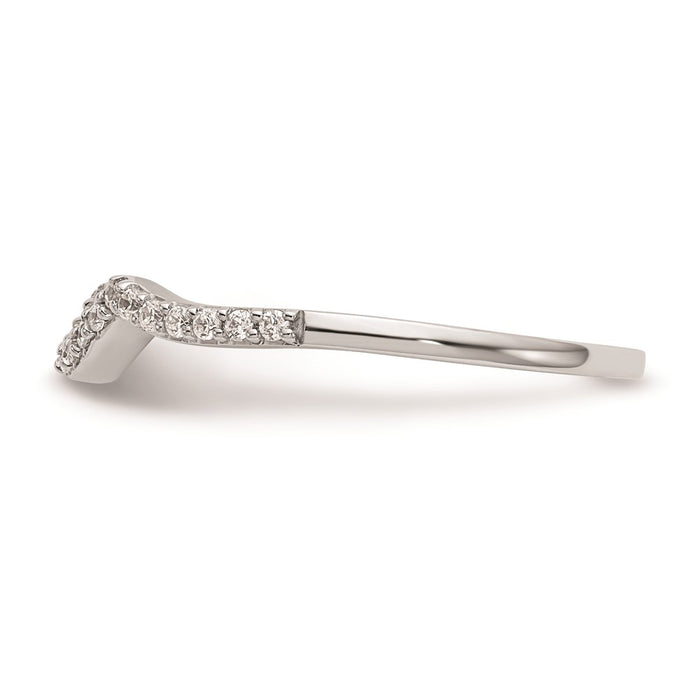 Exclusive 14K White Gold Curved Wedding Band Setting - Stylish and Affordable-3