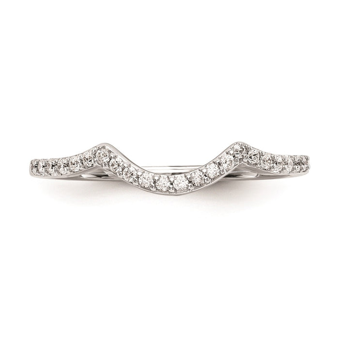 Exclusive 14K White Gold Curved Wedding Band Setting - Stylish and Affordable-4