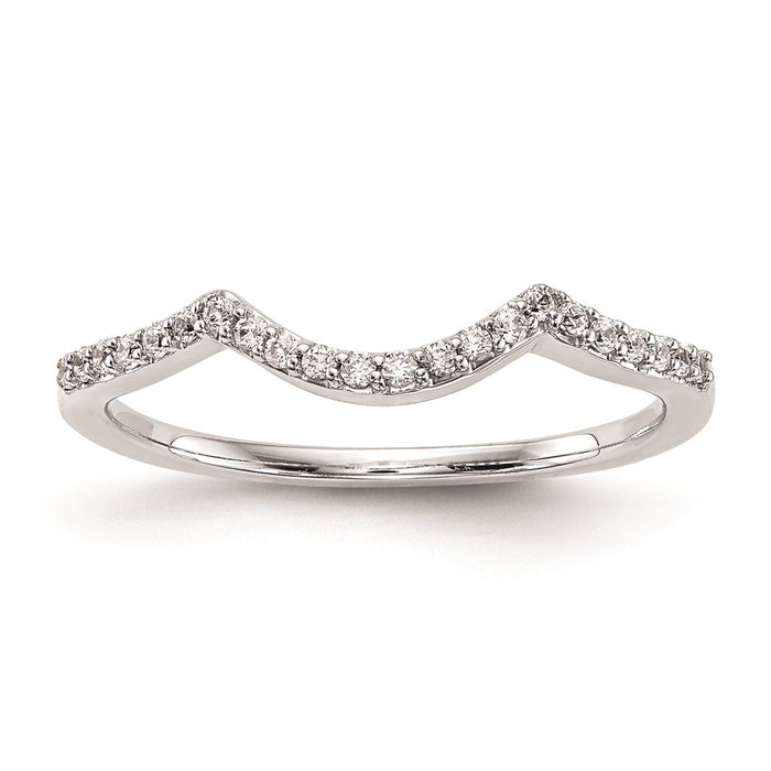 Exclusive 14K White Gold Curved Wedding Band Setting - Stylish and Affordable-1